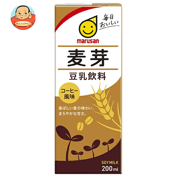 マルサンアイ 豆乳飲料 麦芽 200ml紙パック×24本入