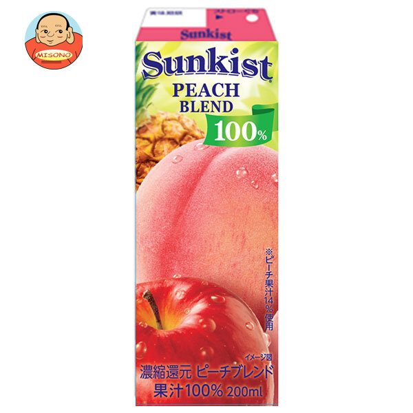 森永乳業 サンキスト 100%ピーチブレンド 200ml紙パック×24本入