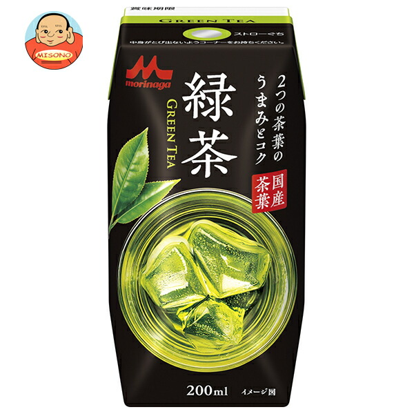 森永乳業 緑茶 200ml紙パック×24本入