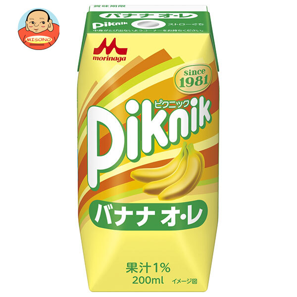 森永乳業 ピクニック バナナオレ(プリズマ容器) 200ml紙パック×24本入