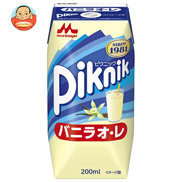 森永乳業 ピクニック バニラオ レ(プリズマ容器) 200ml紙パック×24本入