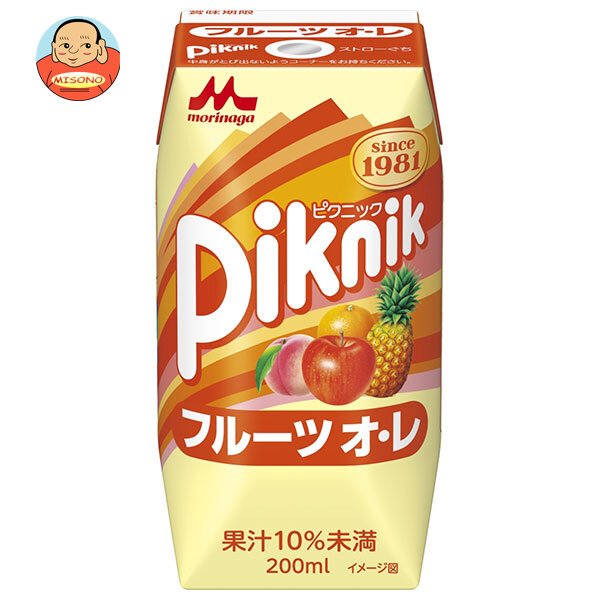 森永乳業 ピクニック フルーツオレ(プリズマ容器) 200ml紙パック×24本入