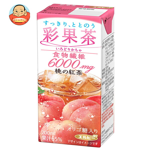 エルビー 彩果茶 いろどりかちゃ 桃の紅茶 200ml紙パック×24本入