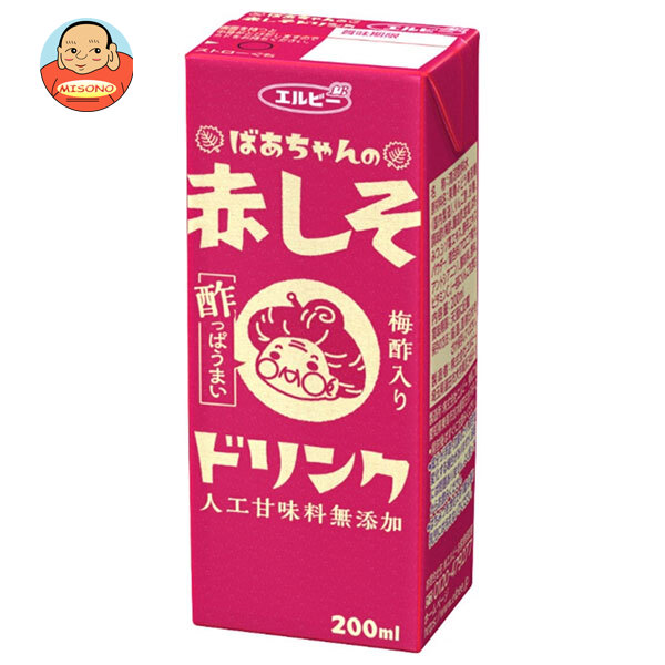 エルビー ばあちゃんの赤しそドリンク 200ml紙パック×24本入