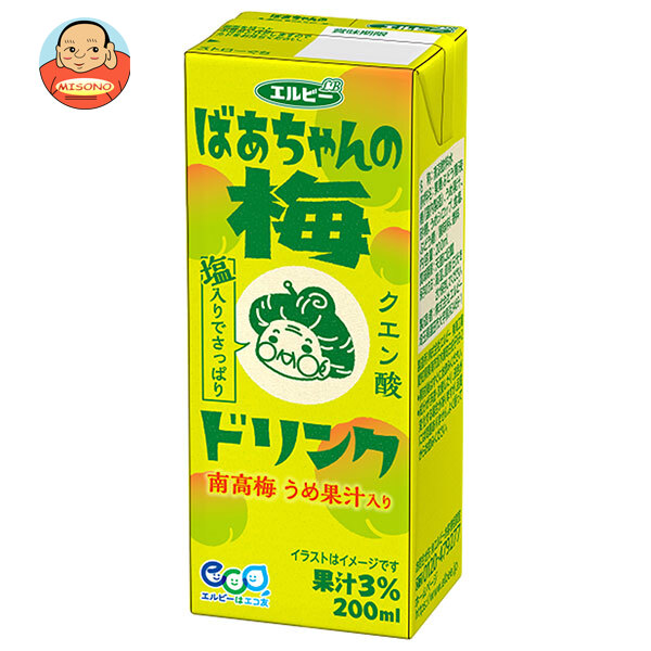 エルビー ばあちゃんの梅ドリンク 200ml紙パック×24本入