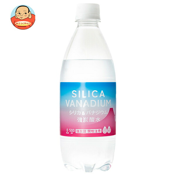 友桝飲料 シリカ&バナジウム 強炭酸水 500mlPET×24本入
