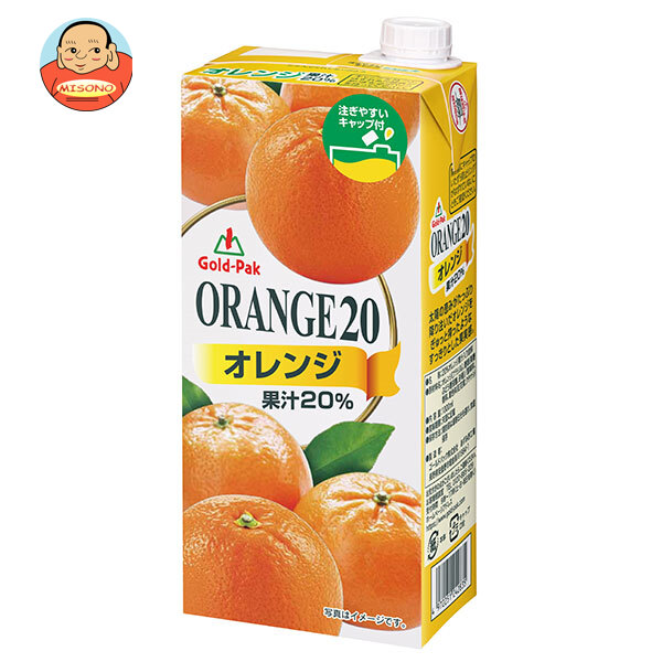 ゴールドパック オレンジ20 1000ml紙パック×6本入