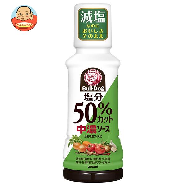 ブルドッグソース 塩分50％カット 中濃ソース 200mlペットボトル×10個入