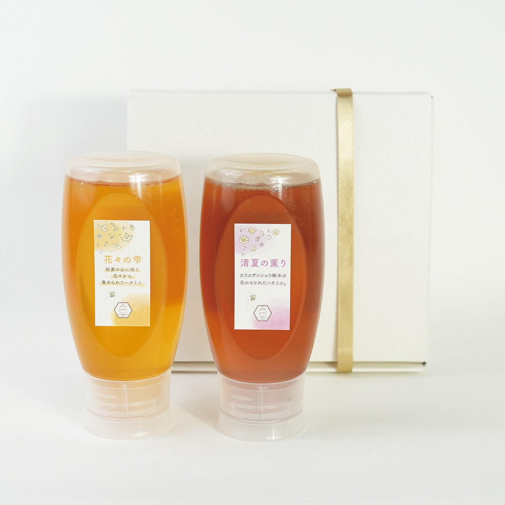 502]はちみつ2本セットチューブ500g（花々の雫・清夏の薫り