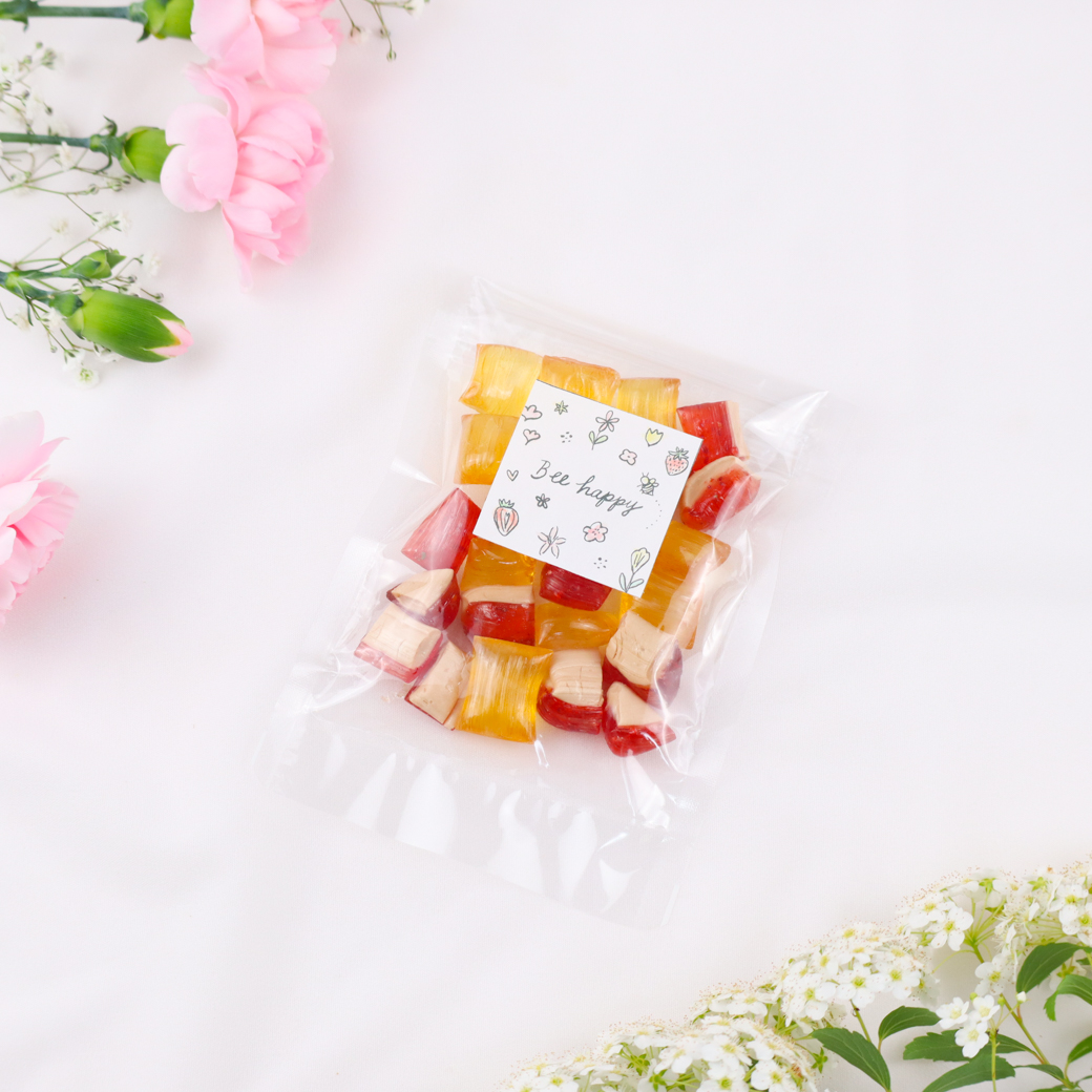 【グルメなクリスタル①】願いを叶えるはちみつバターキャンディ(虹入り) 陽だまりハニーキャンディー (はちみつ飴xいちごハニーミルク飴