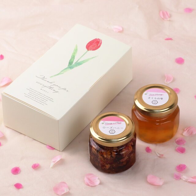 小さなハチミツ春ギフト　ローズハニー＆さくらの雫