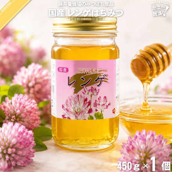 国産レンゲはちみつ 瓶入 （450g）【5250円以上で送料無料】