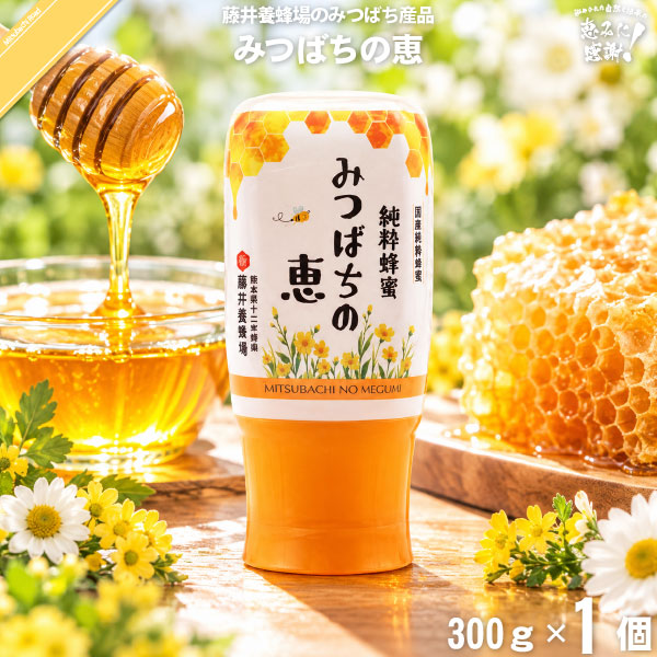 純粋蜂蜜 みつばちの恵 （300g）【5250円以上で送料無料】