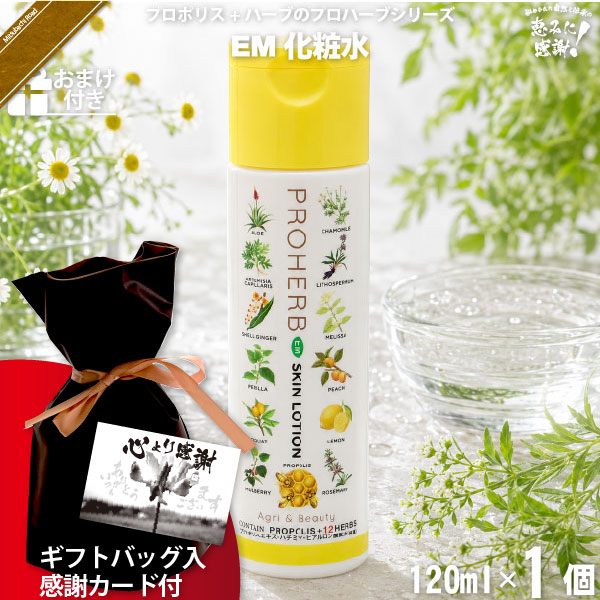 【ギフトバッグ入 / 感謝カード付 / おまけ付】プロハーブEM化粧水（120ml）【送料無料】