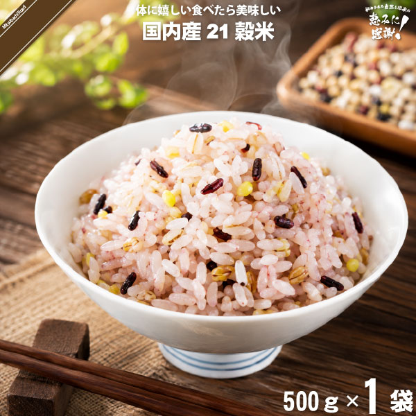 国産 21穀米 （500g）【5250円以上で送料無料】