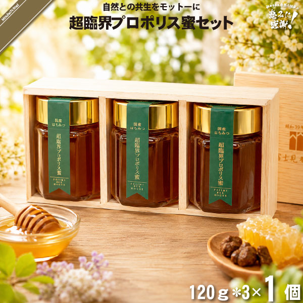 超臨界プロポリス蜜セット （120g×3本）【送料無料】【化粧箱】