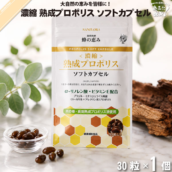 蜂の恵み 濃縮 熟成プロポリス ソフトカプセル （30粒）【5250円以上で送料無料】