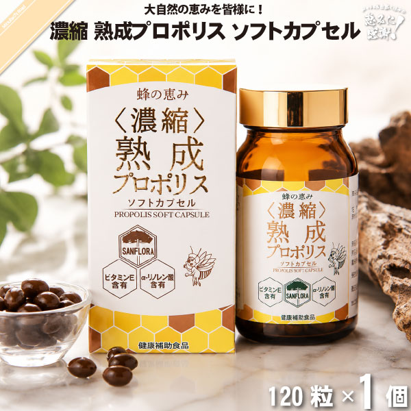 蜂の恵み 濃縮 熟成プロポリス ソフトカプセル （120粒）【送料無料】