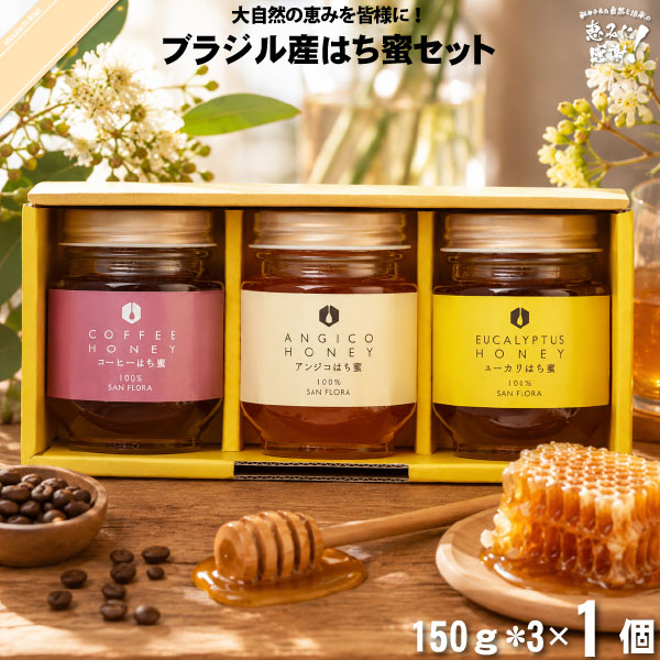 ブラジル産はち蜜セット （150g×3）【5250円以上で送料無料】
