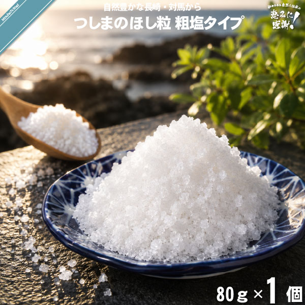 【お手軽】つしまのほし粒 粗塩タイプ （80g）【送料無料】