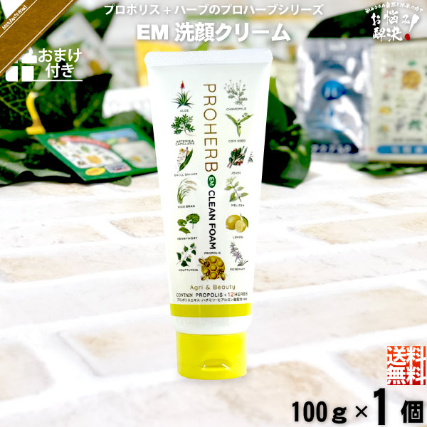 【お手軽 / おまけ付】プロハーブEM洗顔クリーム（100g）【送料無料】