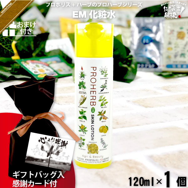 【ギフトバッグ入 / 感謝カード付 / おまけ付】プロハーブEM化粧水（120ml）【送料無料】