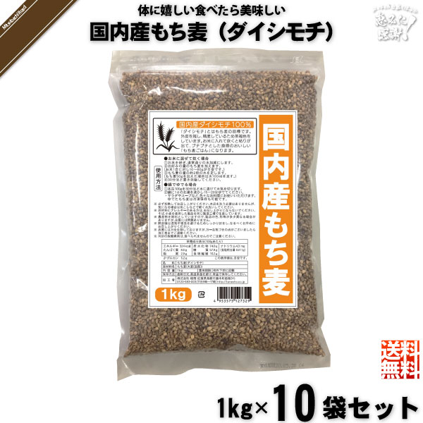 【10個セット】国内産もち麦 ダイシモチ （1kg）【送料無料】