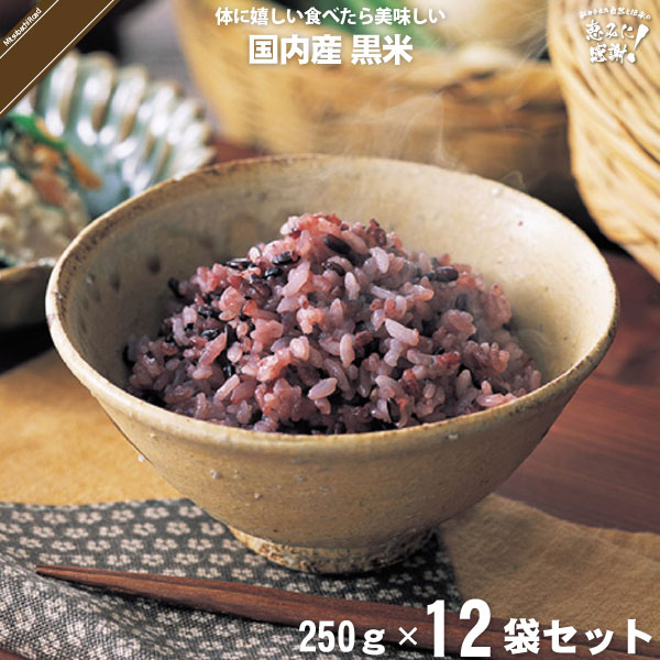 【12個セット】国内産 黒米 （250g）【送料無料】