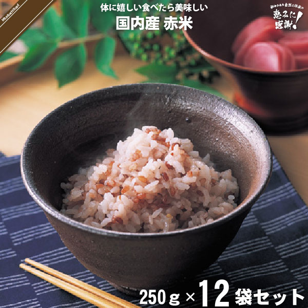 【12個セット】国内産 赤米 （250g）【送料無料】