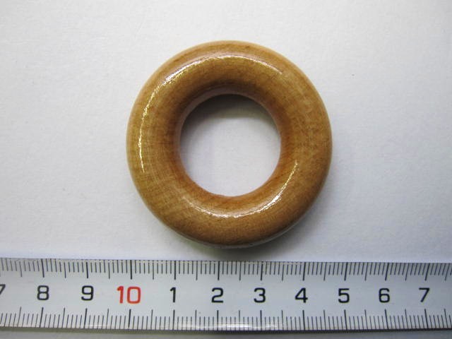 木製リング白ニス塗り