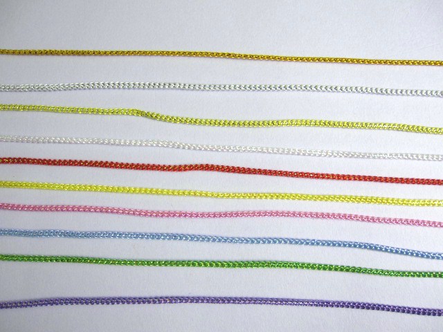 メタリック ひも  ★ 切り売り ★ カラー：10 色  ★ 手芸用  ★ 手芸の飾りやひもに！ ★材質：レーヨン・ポリエステル [h-0016]