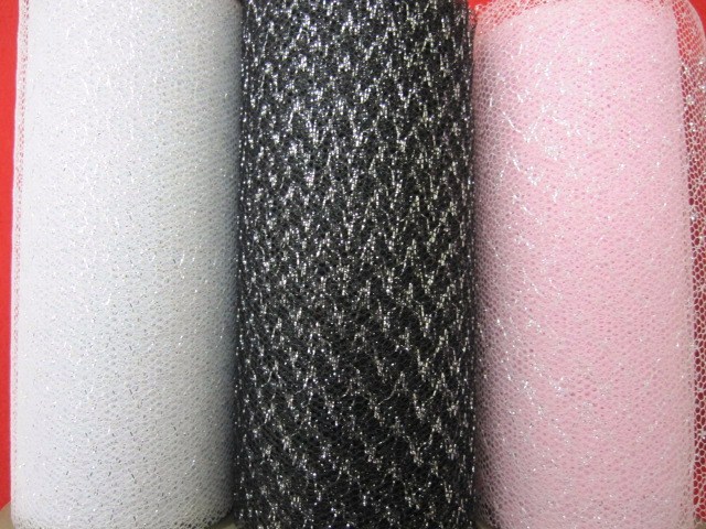 銀ラメ入りナイロンチュール３色