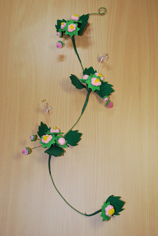 野いちご　★ ピンク　★ カラー軍手で作る手芸　★ オリジナル手芸　[T-0005]