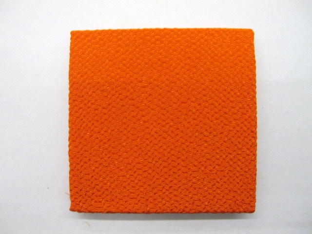 ちりめん生地 ★カット無地 ★No.19・オレンジ ★ちりめん細工や小物手芸に最適 ★サイズ33cm×23cm ★材質・レーヨン [ch-0019]