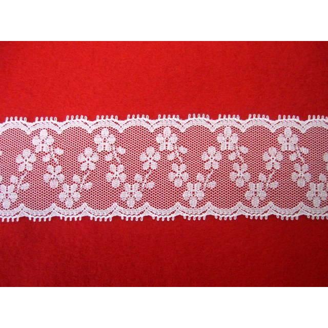 ラッセル レース　★  白 　★ 約 4 cm 幅　★ 切り売り1m 単位　[r-0119]