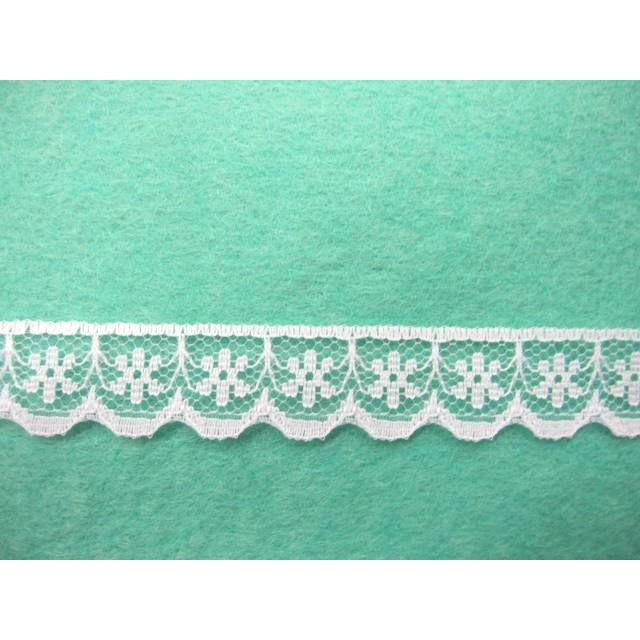 ラッセル レース　★  白 　★ 約 1.5 cm 幅　★ 切り売り1m 単位　[r-0120]