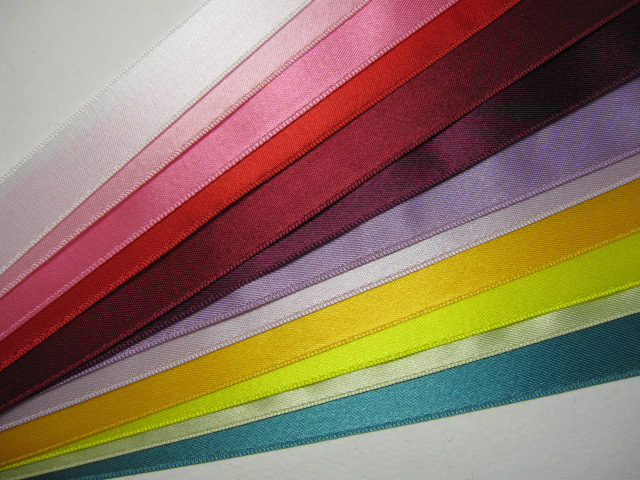 片面 サテンリボン　★ １０ ミリ 幅　★ ラッピングに　★ 装飾、服飾、小物手芸に　★ No.１～１２　[rbn-0004]