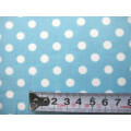 水玉スケアー生地　★ ブルー地で白の水玉　★ No. 236　★ 綿 100 %　★ エプロン、袋物、小物手芸などに　★ 110cm 幅　[g-0236]