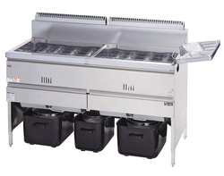 未使用品 2025年 マルゼン 2槽ガスフライヤー MGF-30WK W1330×D600×H800mm 都市ガス13A 油量30L×2