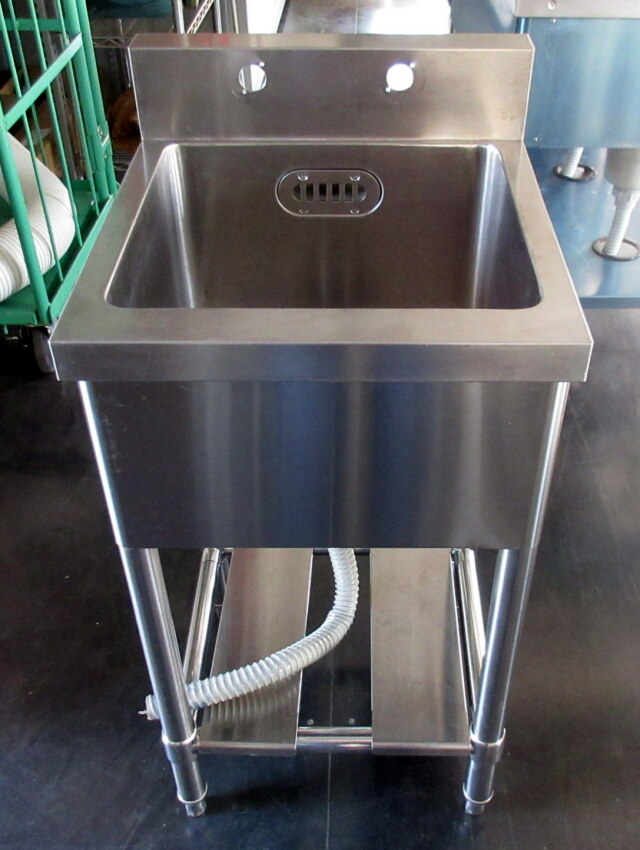 1槽シンク W430×D450×H800mm バックガード高さ100mm 業務用 ステンレス 