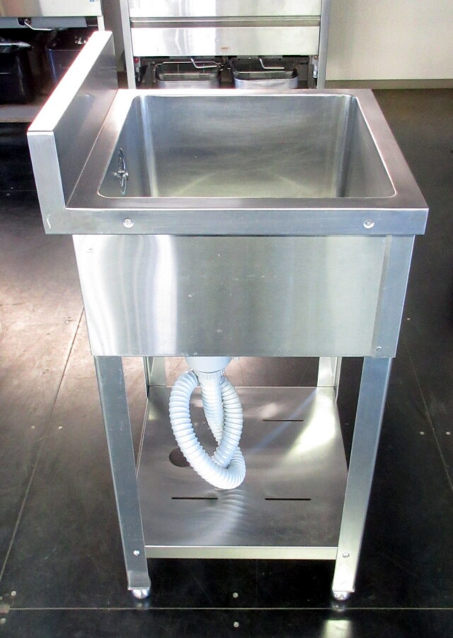 1槽シンク W450×D450×H800mm バックガードD30×90mm 業務用 ステンレス 