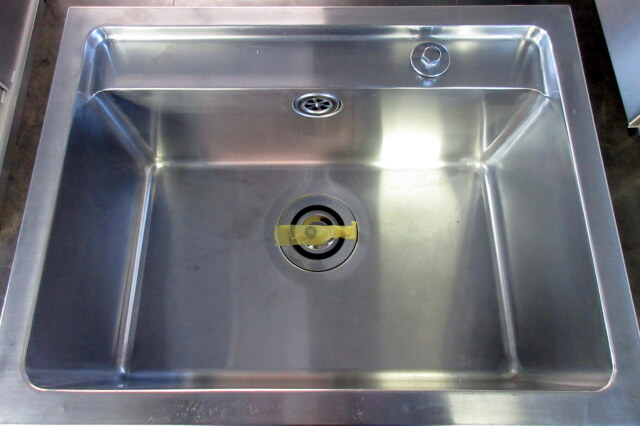 タニコー 1槽シンク W590×D450×H800mm 水切り付き 3方枠 業務用 
