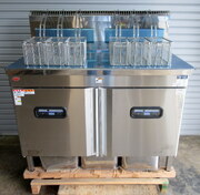 未使用品 2022年 マルゼン 2槽ガスフライヤー MXF-116FWC W1100×D600×H850mm 単相100V 都市ガス13A 油量36L×2 ファーストフードタイプ