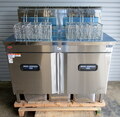 未使用品 2022年 マルゼン 2槽ガスフライヤー MXF-116FWC W1100×D600×H850mm 単相100V 都市ガス13A 油量36L×2 ファーストフードタイプ