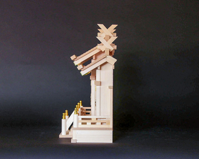 神棚 屋根宮「神陽三社」＜美濃白川仕上＞