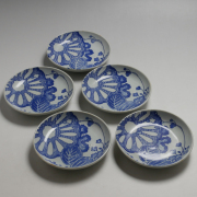 送料無料 幕末～明治 手書き達磨図小皿 径12.5cm 幕末明治 手書き達磨図