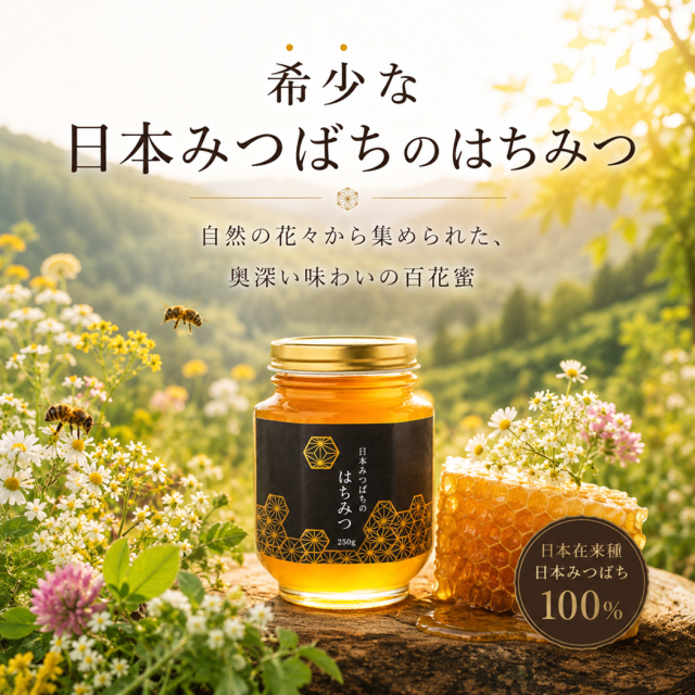 日本みつばちのはちみつ 250g 国産 非加熱 蜂蜜 天然 百花蜜