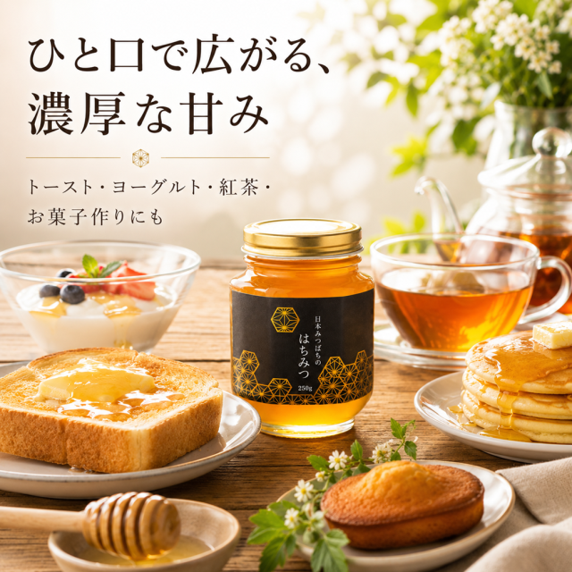 日本みつばちのはちみつ 250g 国産 非加熱 蜂蜜 天然 百花蜜