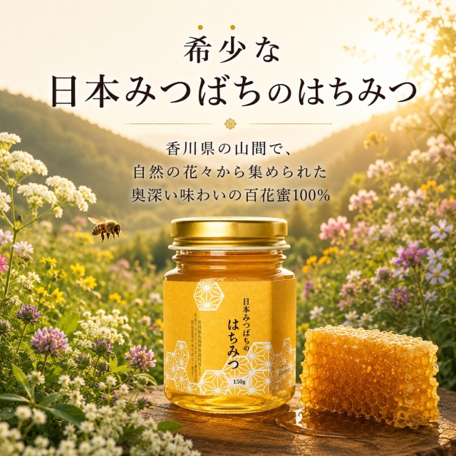 日本みつばちのはちみつ 150g 国産 非加熱 蜂蜜 天然 百花蜜