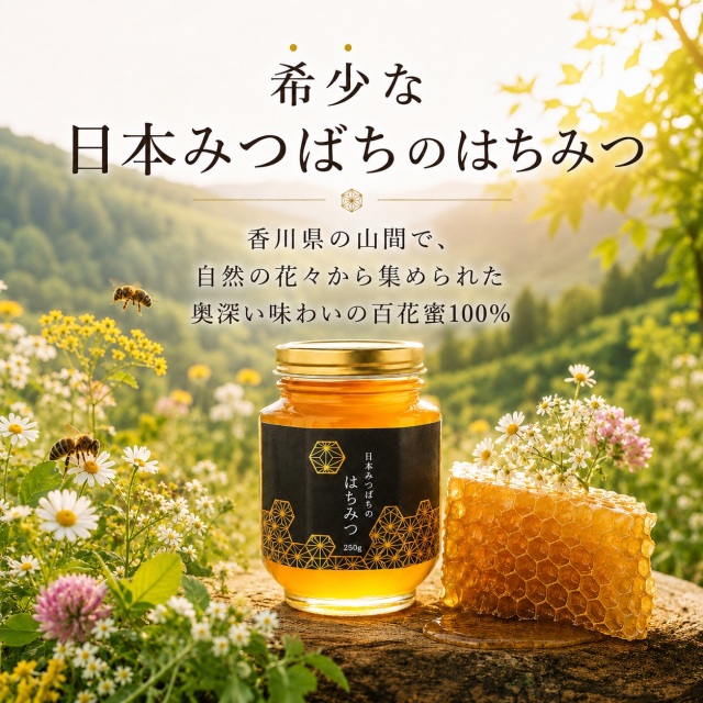 日本みつばちのはちみつ 250g 国産 非加熱 蜂蜜 天然 百花蜜